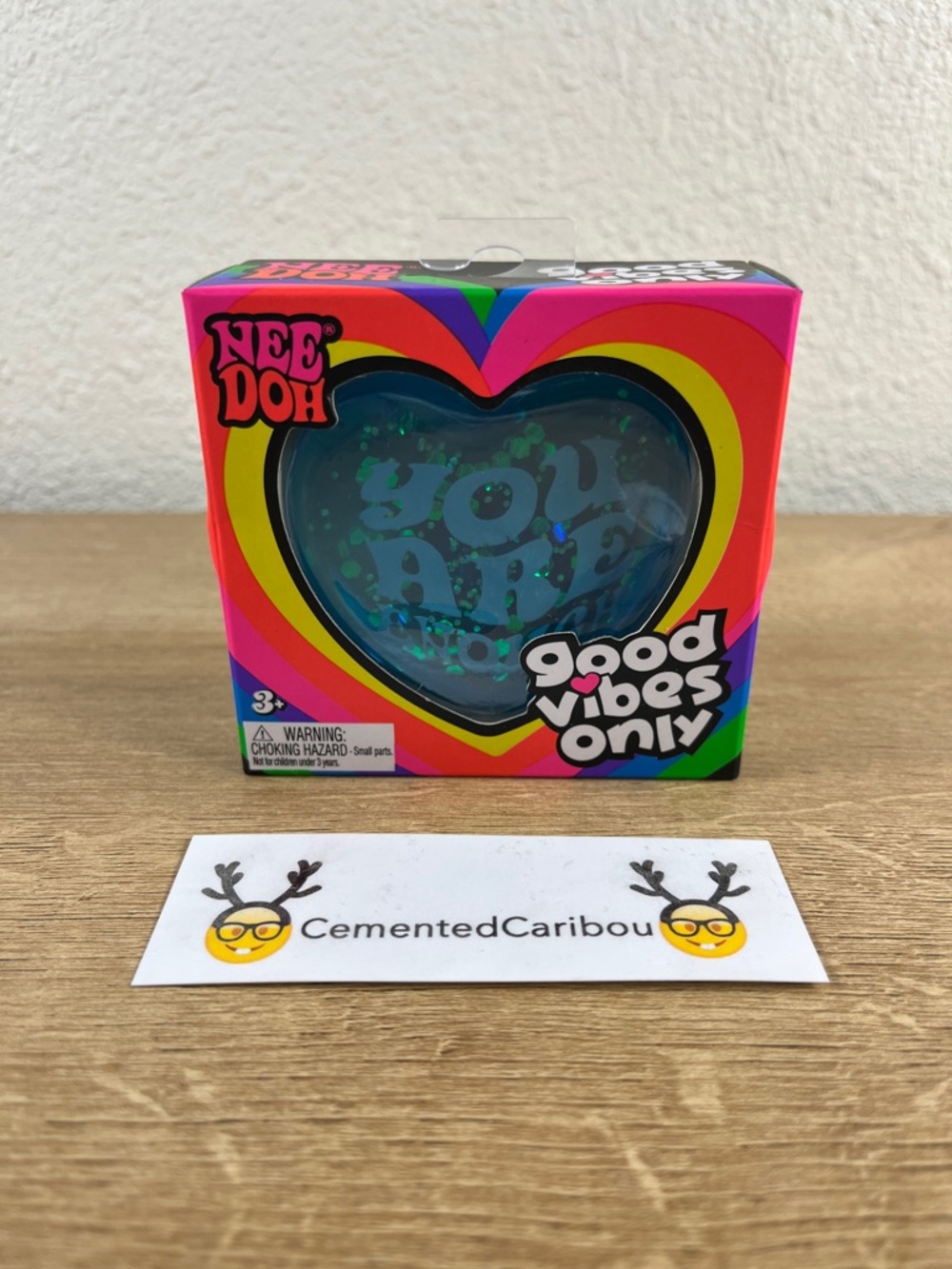 NeeDoh Good Vibes Only Blue Heart “You Are Enough” Squishy Fidget Toy NEW SEALED